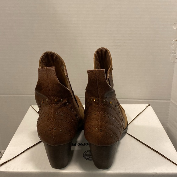 Coconuts Tan Studded Western Ankle Boots - Picture 4 of 4